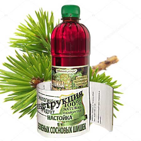 Настойка зеленых сосновых шишек с сосновыми шишками